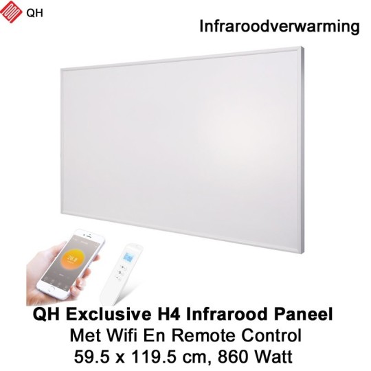QH Exclusive H4 Infrarood paneel 860 Watt 59 x 119 cm met WiFi thermostaat|Luchtreinigeronline