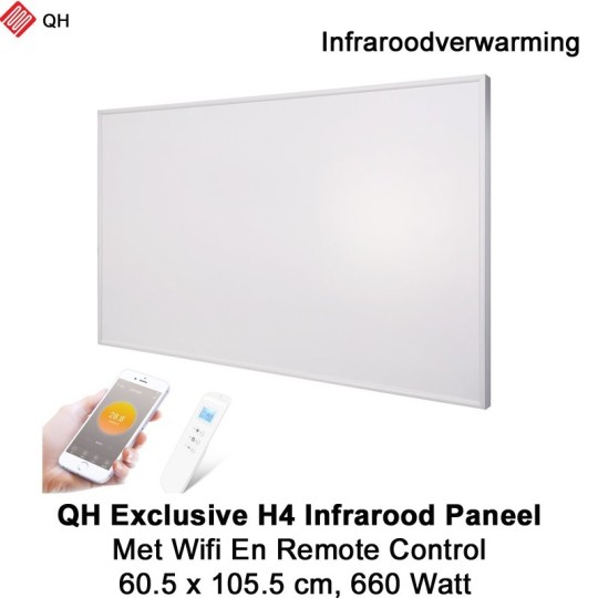 QH Exclusive H4 Infrarood paneel 660 Watt 60 x 105 cm met WiFi thermostaat|Luchtreinigeronline