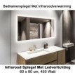 QH Spiegel infraroodverwarming met LED verlichting 60 x 80 cm 450 Watt|Luchtreinigeronline