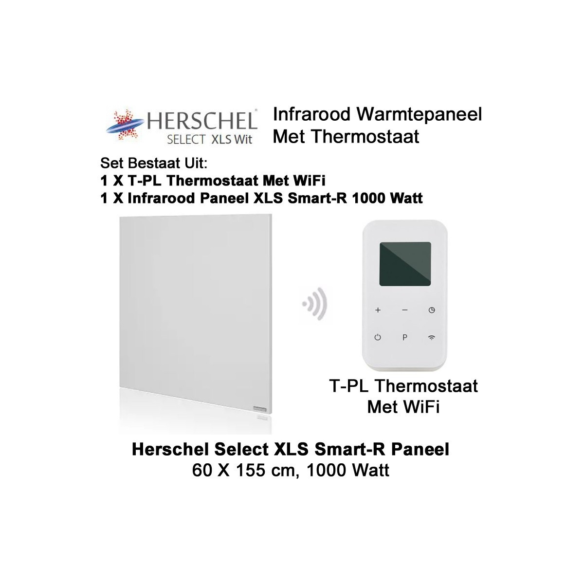 Herschel Select XLS Infrarood Paneel 1000 Watt, 60 x 155 cm met T-PL thermostaat|Luchtreinigeronline