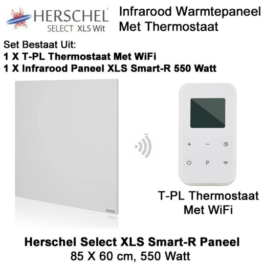 Herschel Select XLS Infrarood Paneel 550 Watt, 60 x 85 cm met T-PL thermostaat|Luchtreinigeronline