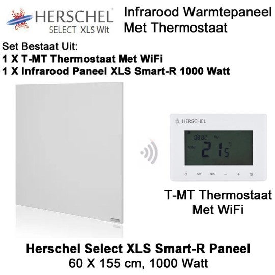 Herschel Select XLS Infrarood Paneel met WiFi thermostaat, 1000 Watt, 60 x 155 cm|Luchtreinigeronline