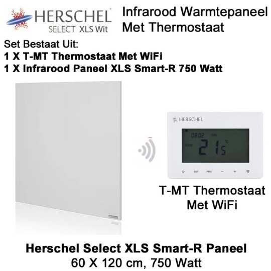 Herschel Select XLS Infrarood Paneel met WiFi thermostaat, 750 Watt, 60 x 120 cm|Luchtreinigeronline