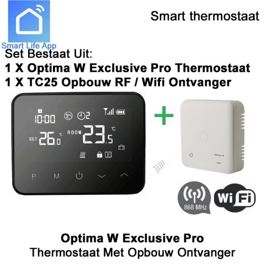 Optima W Exclusive Pro draadloze thermostaat met WiFi ontvanger|Luchtreinigeronline