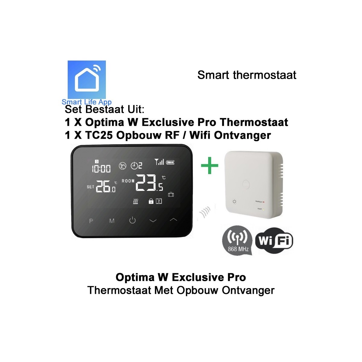 Optima W Exclusive Pro draadloze thermostaat met WiFi ontvanger|Luchtreinigeronline