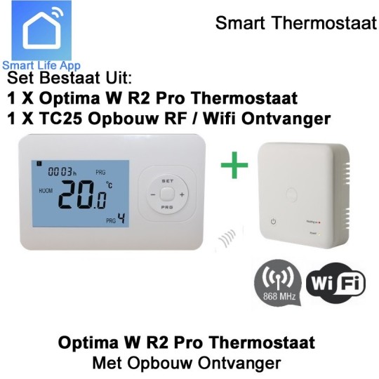 Optima W R2 Pro draadloze WiFi thermostaat met ontvanger|Luchtreinigeronline