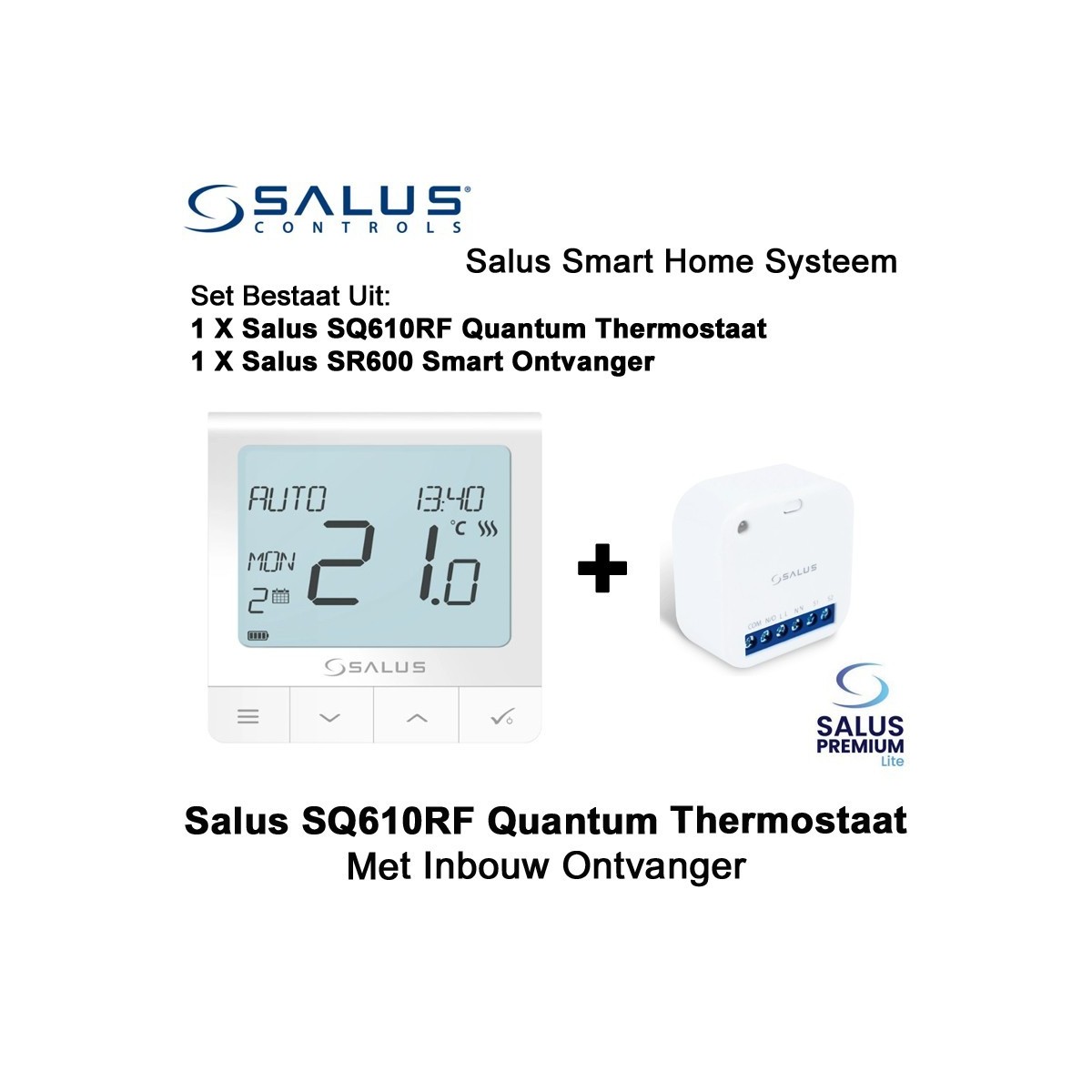 Salus SQ610RF Quantum Thermostaat met SR600 of SPE600 Ontvanger|Luchtreinigeronline