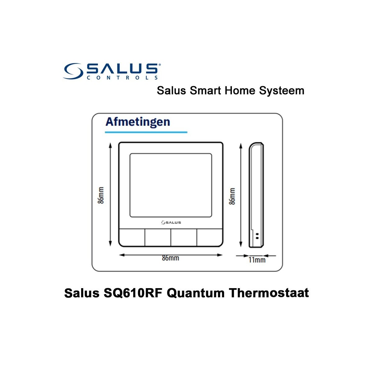 Salus Starterset UGE600 Home Gateway Met SQ610RF Quantum Thermostaat en SR600 of SPE600 Ontvanger|Luchtreinigeronline