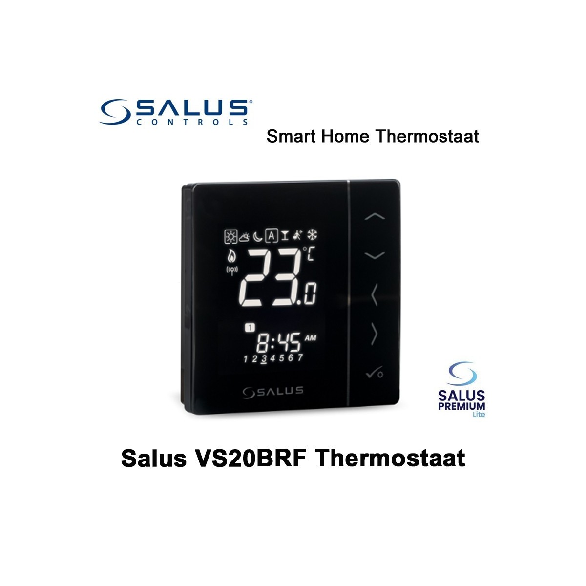 Salus VS20BRF Thermostaat Zwart|Luchtreinigeronline