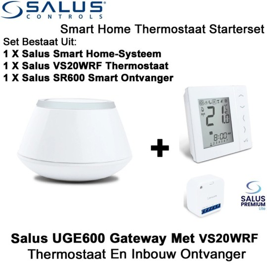 Salus Starterset UGE600 Home Gateway Met VS20WRF Thermostaat en SR600 of SPE600 Ontvanger|Luchtreinigeronline