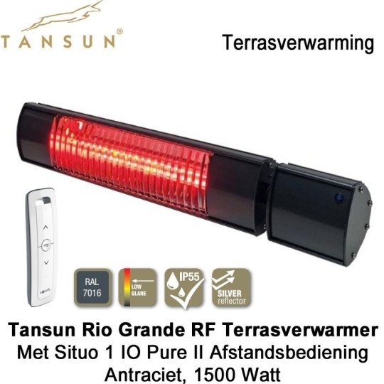 Tansun Rio Grande RF 1500 Watt terrasverwarmer met afstandsbediening|Luchtreinigeronline