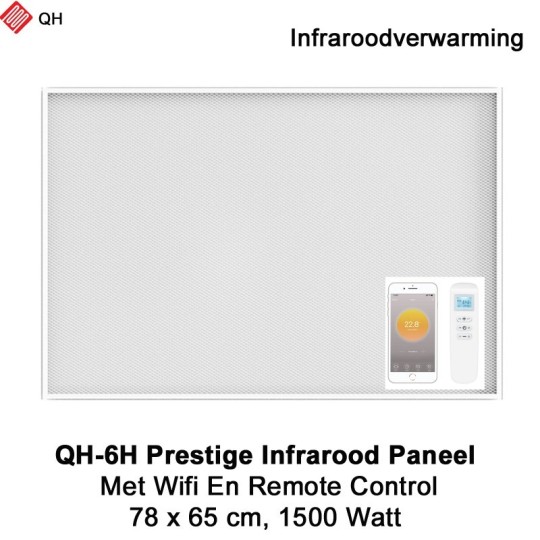 QH-6H Prestige 1500 Watt infraroodpaneel 78 x 64 cm met Wifi thermostaat|Luchtreinigeronline