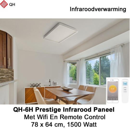 QH-6H Prestige 1500 Watt infraroodpaneel 78 x 64 cm met Wifi thermostaat|Luchtreinigeronline