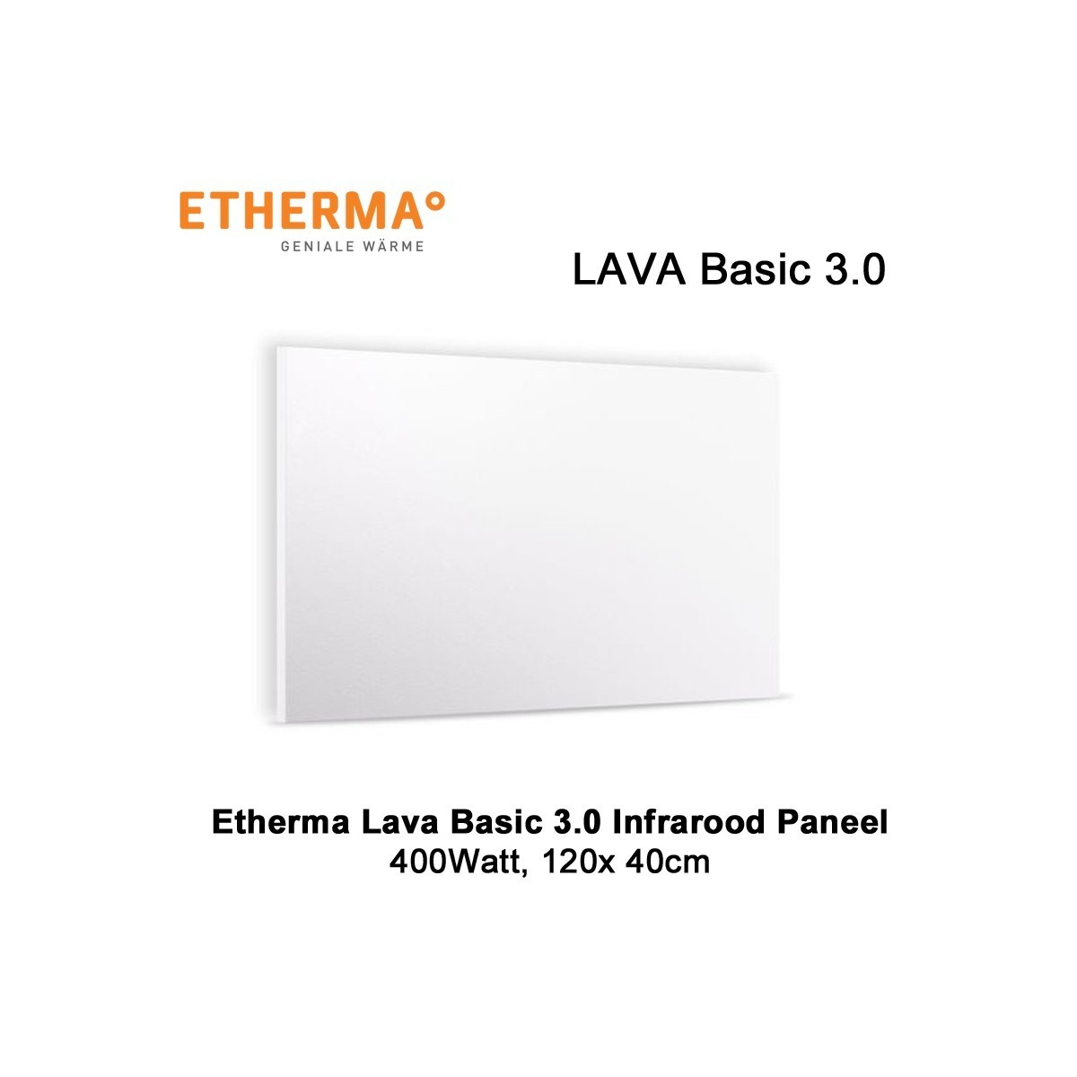 Etherma Lava Basic 3.0 infrarood paneel 400 Watt 120 x 40 cm|Luchtreinigeronline