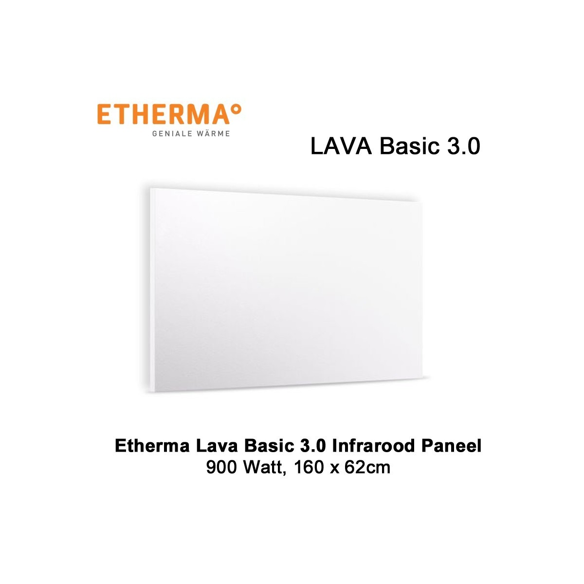 Etherma Lava Basic 3.0 infrarood paneel 900 Watt 160 x 62 cm|Luchtreinigeronline