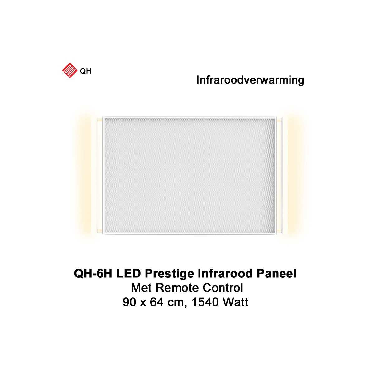 QH-6H LED Prestige Infraroodpaneel 1540 Watt met LED verlichting en thermostaat, 90 x 64 cm|Luchtreinigeronline