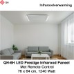 QH-6H LED Prestige Infraroodpaneel 1240 Watt met LED verlichting en thermostaat, 76 x 64 cm|Luchtreinigeronline