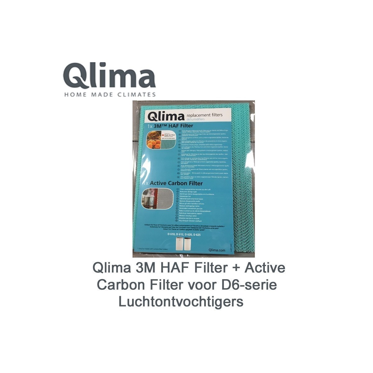Qlima 3M HAF Filter + Active Carbon Filter voor D6-serie Luchtontvochtigers